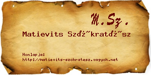 Matievits Szókratész névjegykártya